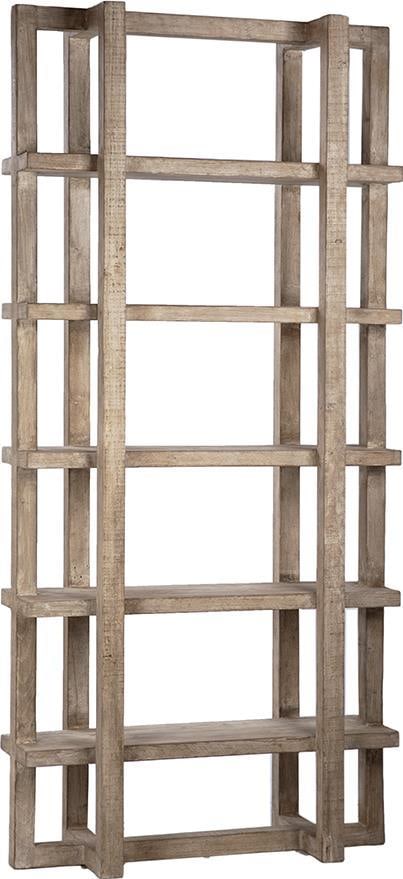 Hancock Transitional Pine Wood Bookcase 94H 44W 17D Light Warm Wash Finish (1 of 1)