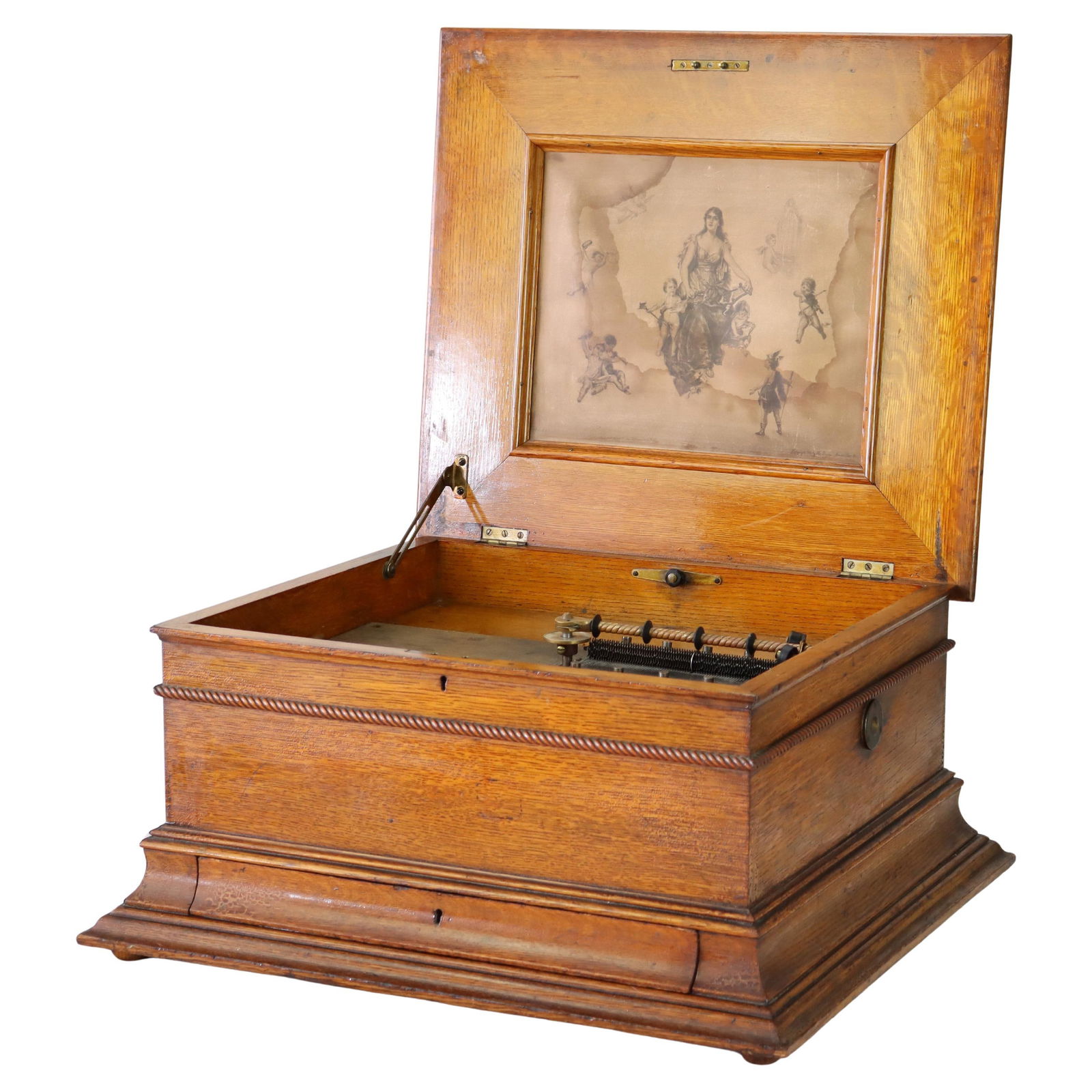 Late 19th Century Oak Regina Double Comb Music Box Circa 1890 (1 of 18)