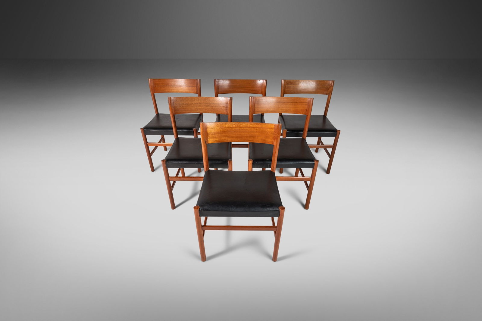 Rare Set of Six Model 9 Teak Dining Chairs by Arne Halvorsen 1960s - 10