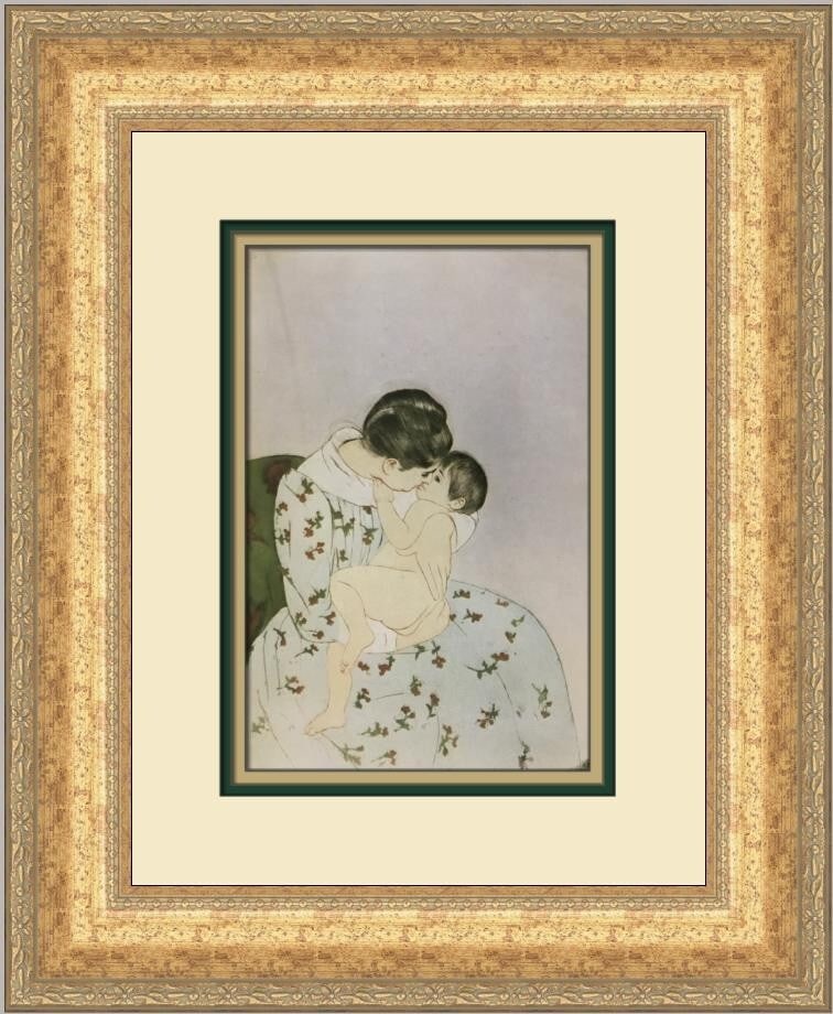 Mary Cassatt Mother's Kiss Custom Framed Art Print 1994 (1 of 2)