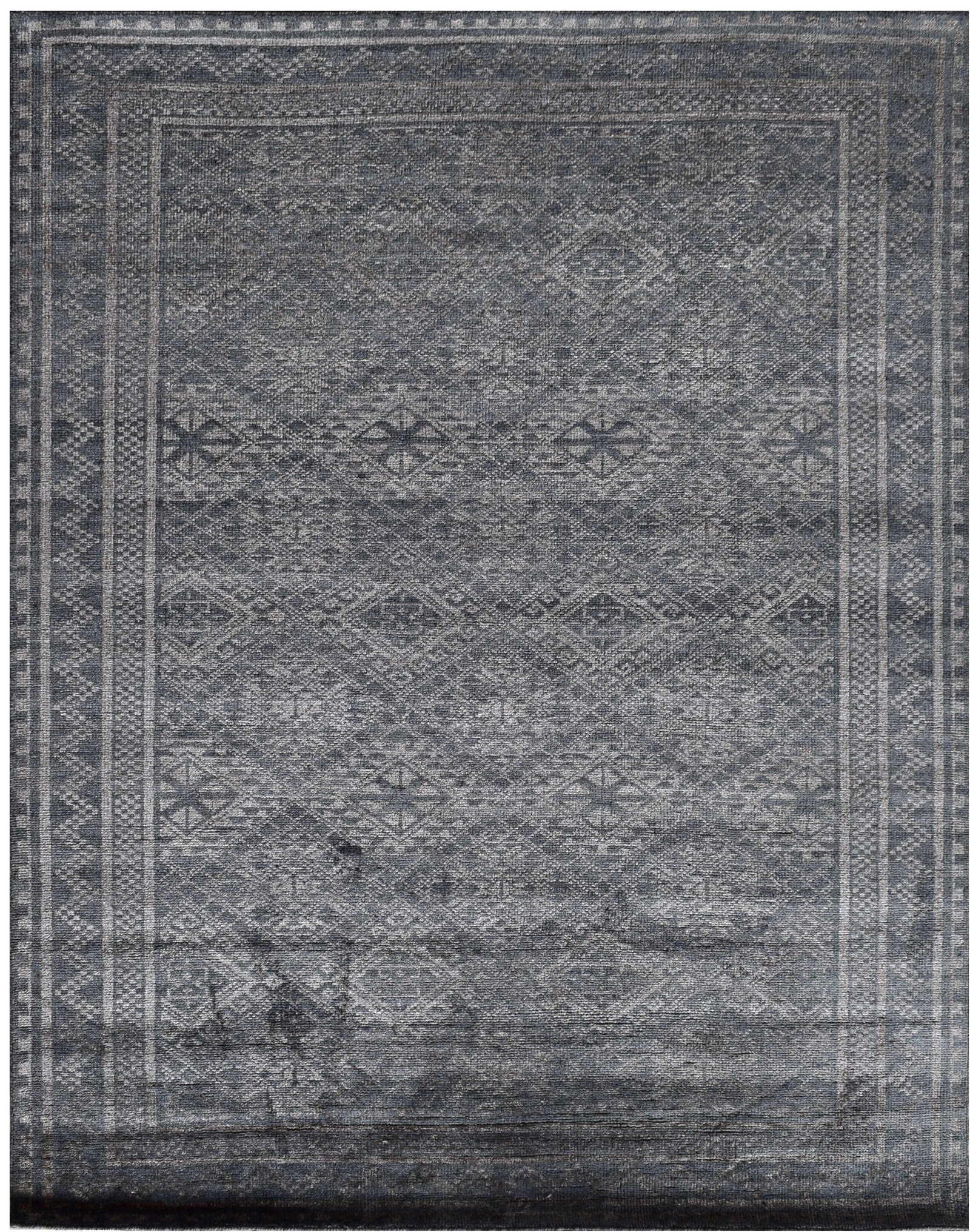 8x10 Gray Wool Handcrafted Area Rug Modern Design India (1 of 6)
