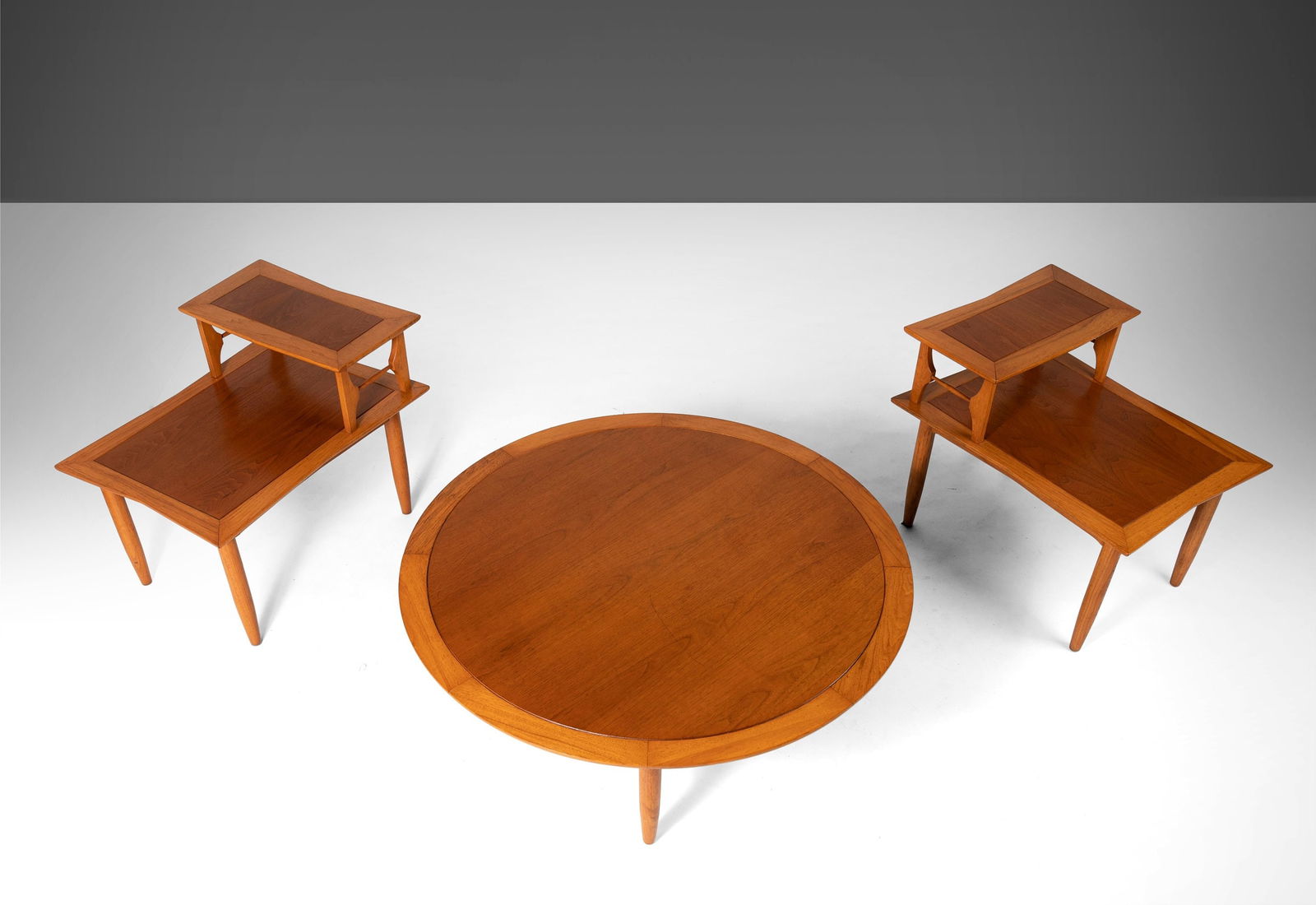 Mid-Century Modern Pecan Coffee Table and 2-Tier End Tables by Lubberts & Mulder (1 of 10)