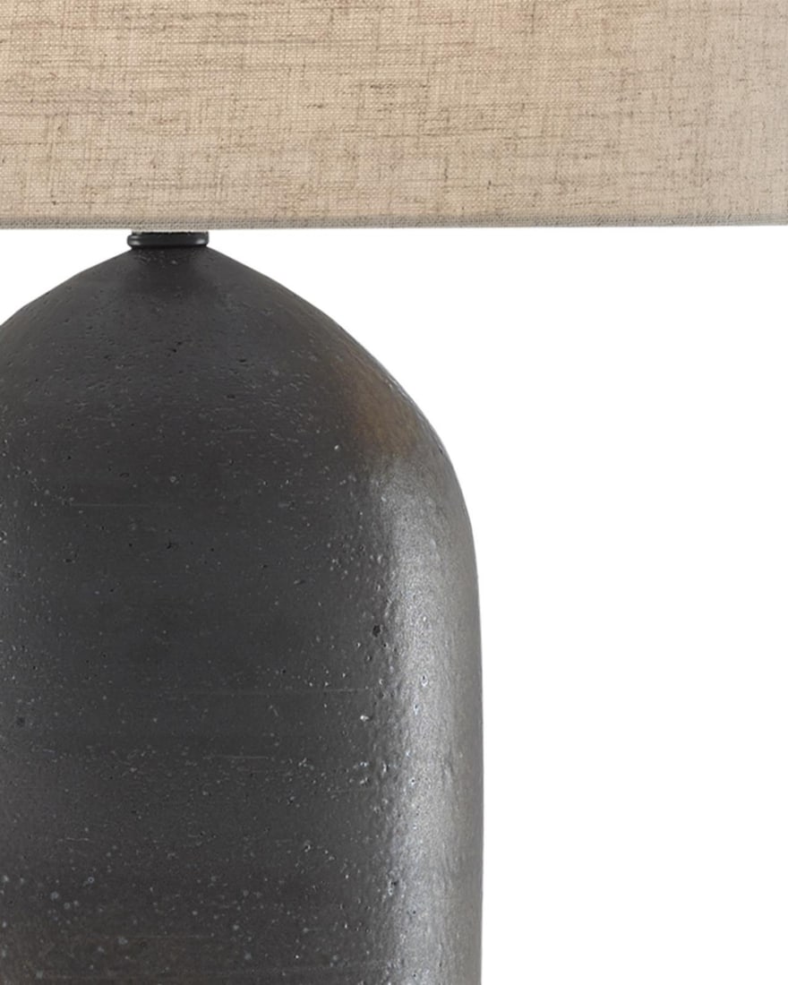 Currey Munby Ceramic Table Lamp Rust Yellow Shade 3-Way Switch (1 of 3)