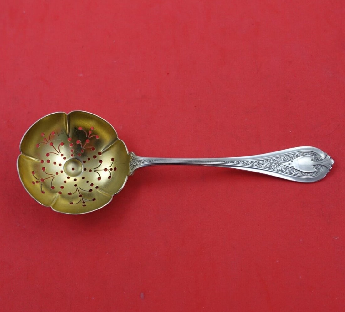 Wendt Florentine Sterling Silver Sugar Sifter Gold Washed 6 5/8 Inch Antique (1 of 3)