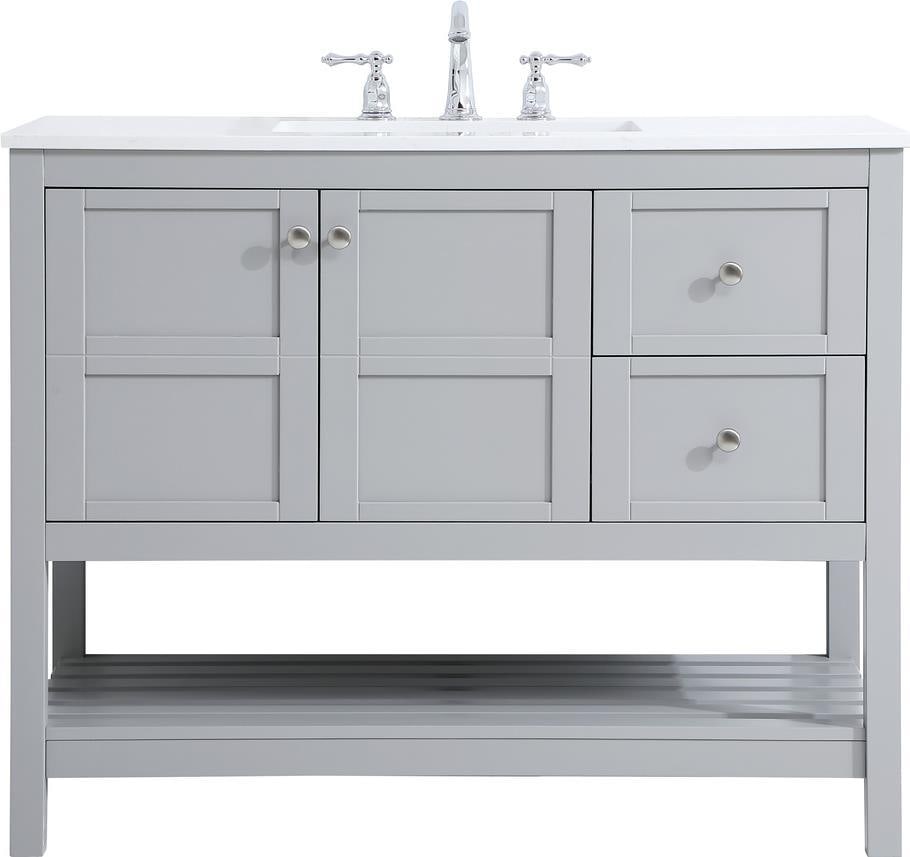 Elegant Lighting Transitional Gray Bathroom Vanity with Ample Storage: Elegant Lighting Transitional Gray Bathroom Vanity with Ample Storage Transform your bathroom with this stylish Traditional Gray Vanity, featuring a beautiful brushed nickel finish. Designed with ampl