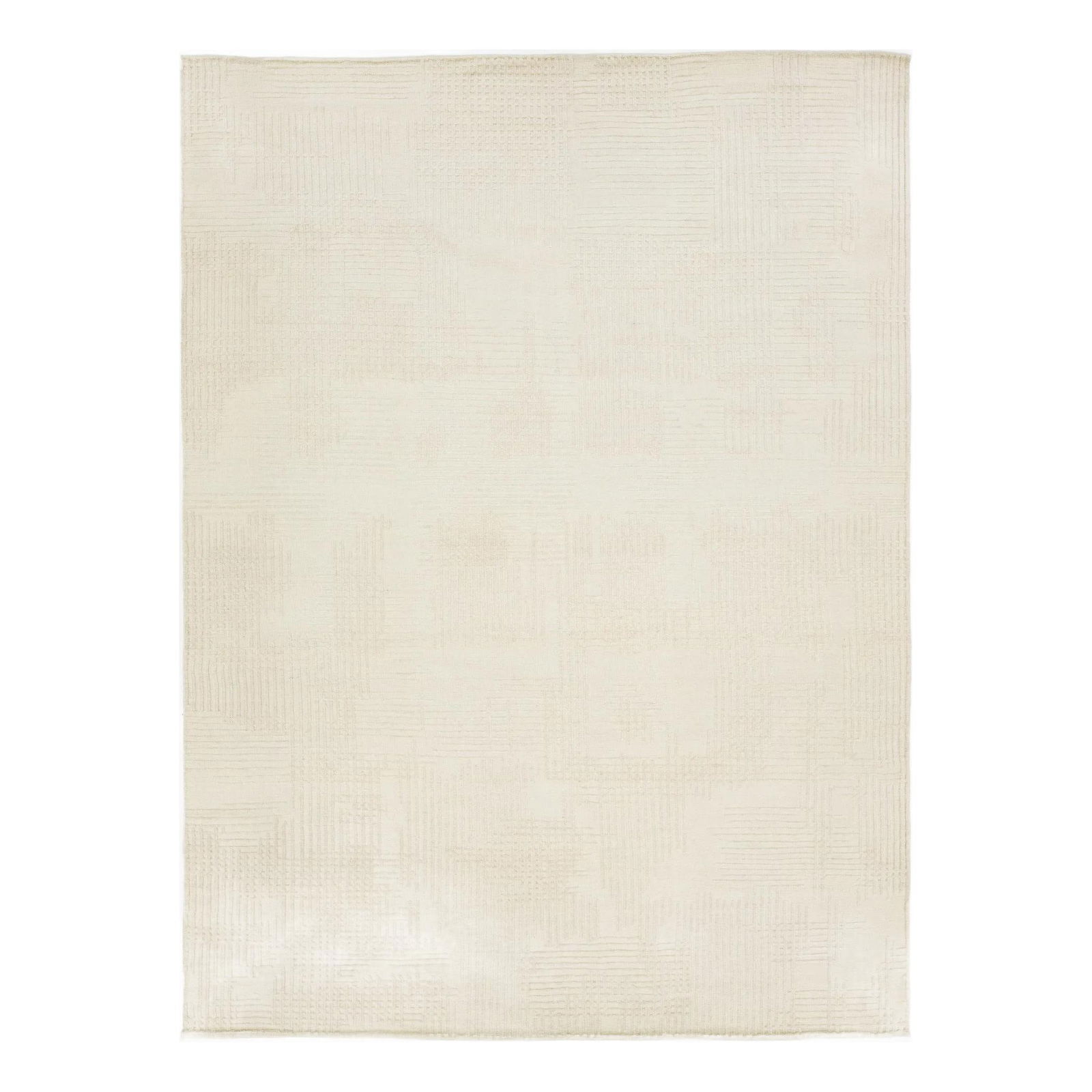 Ivory Moroccan Wool Rug 9'1 x 12'3 with Abstract Design (1 of 10)