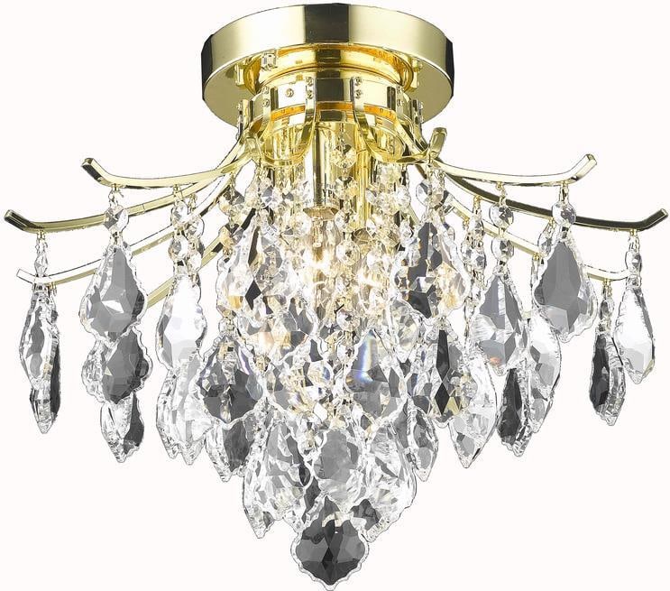 Amelia Collection Gold Flush Mount Light Crystal Transitional 3 Bulb E12: Amelia Collection Gold Flush Mount Light Crystal Transitional 3 Bulb E12 Illuminate your space with the Amelia Collection Permanent Gold Flush Light, a stunning blend of crystal and steel materials de