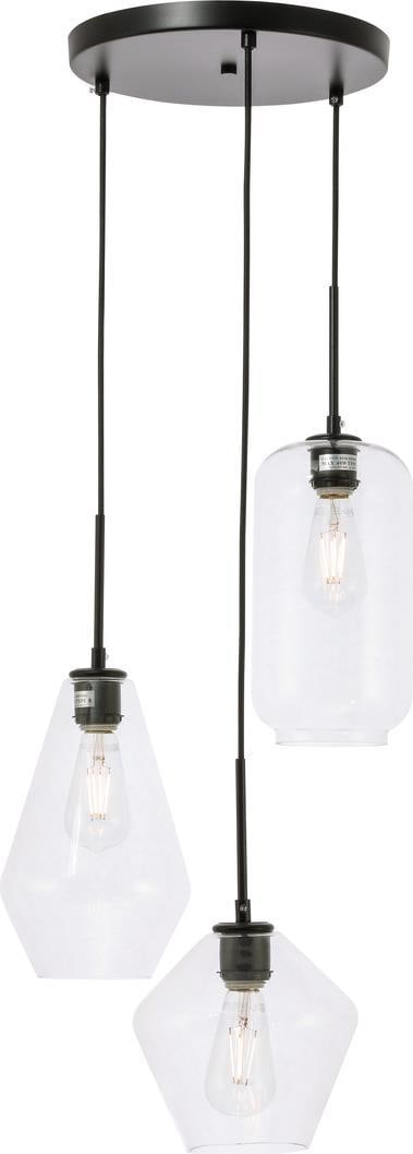 Gene Pendant Lamp by Elegant Lighting Industrial Style UL Listed Clear Finish (1 of 1)