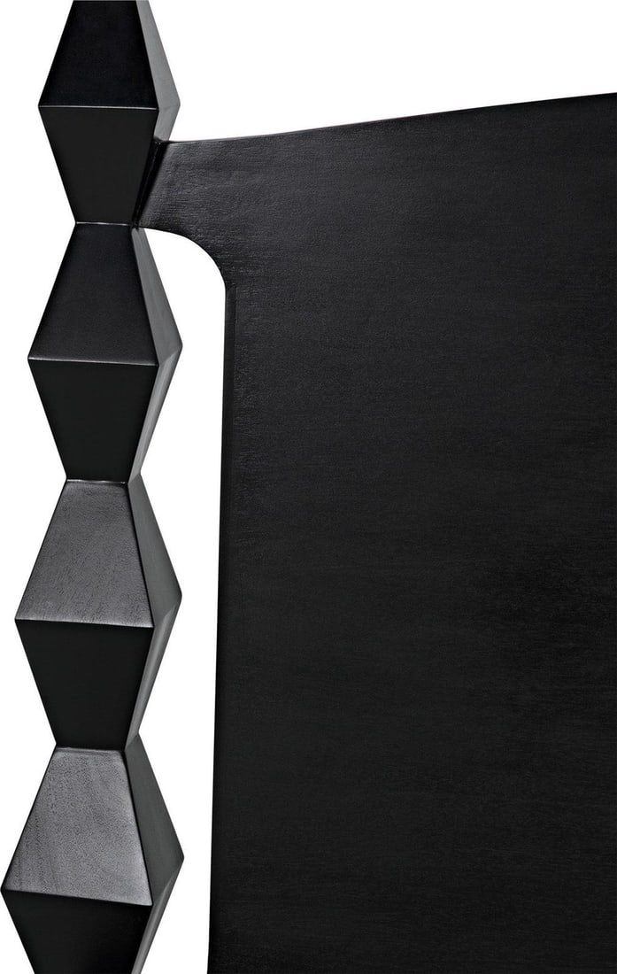 Noir Hand-Rubbed Black Mahogany Eastern King Bed 82H 84W 92D (1 of 12)