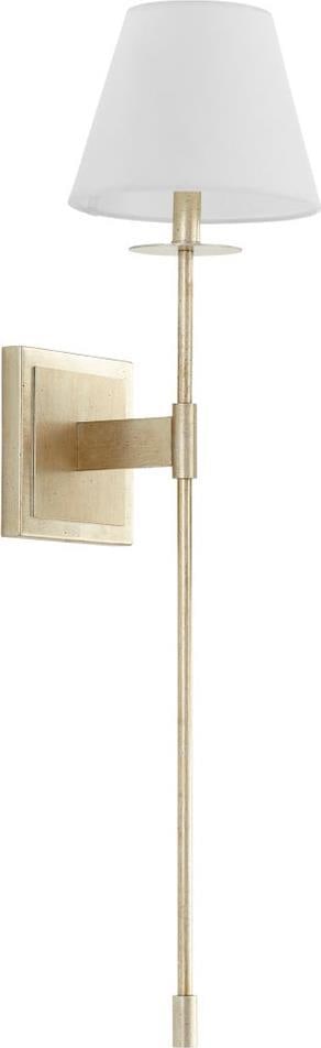 Cyan Kubel Traditional Iron Lamp Aged Silver Leaf White Shade (1 of 4)