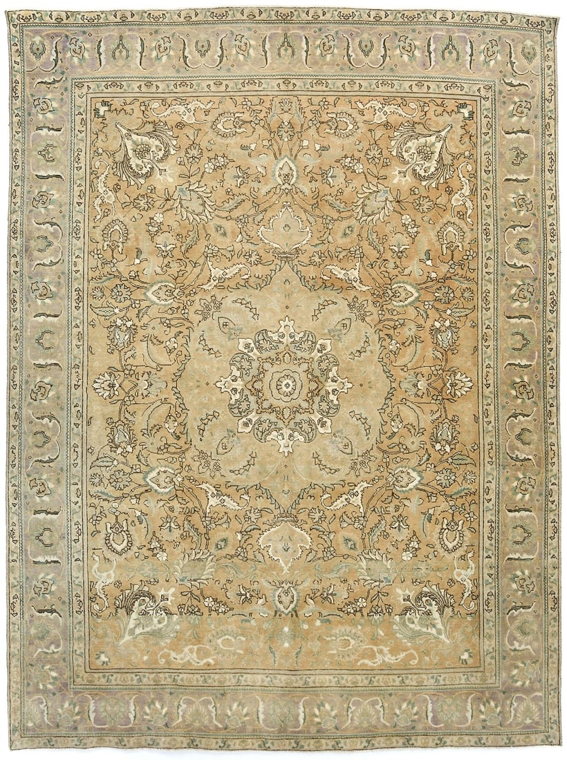 Vintage Handmade 9'7 x 12'5 Wool Oriental Rug Floral Design (1 of 12)