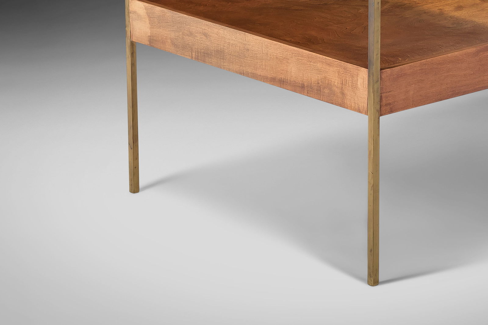 Milo Baughman Maple Brass Two-Tiered Sofa Table c. 1955 - 4