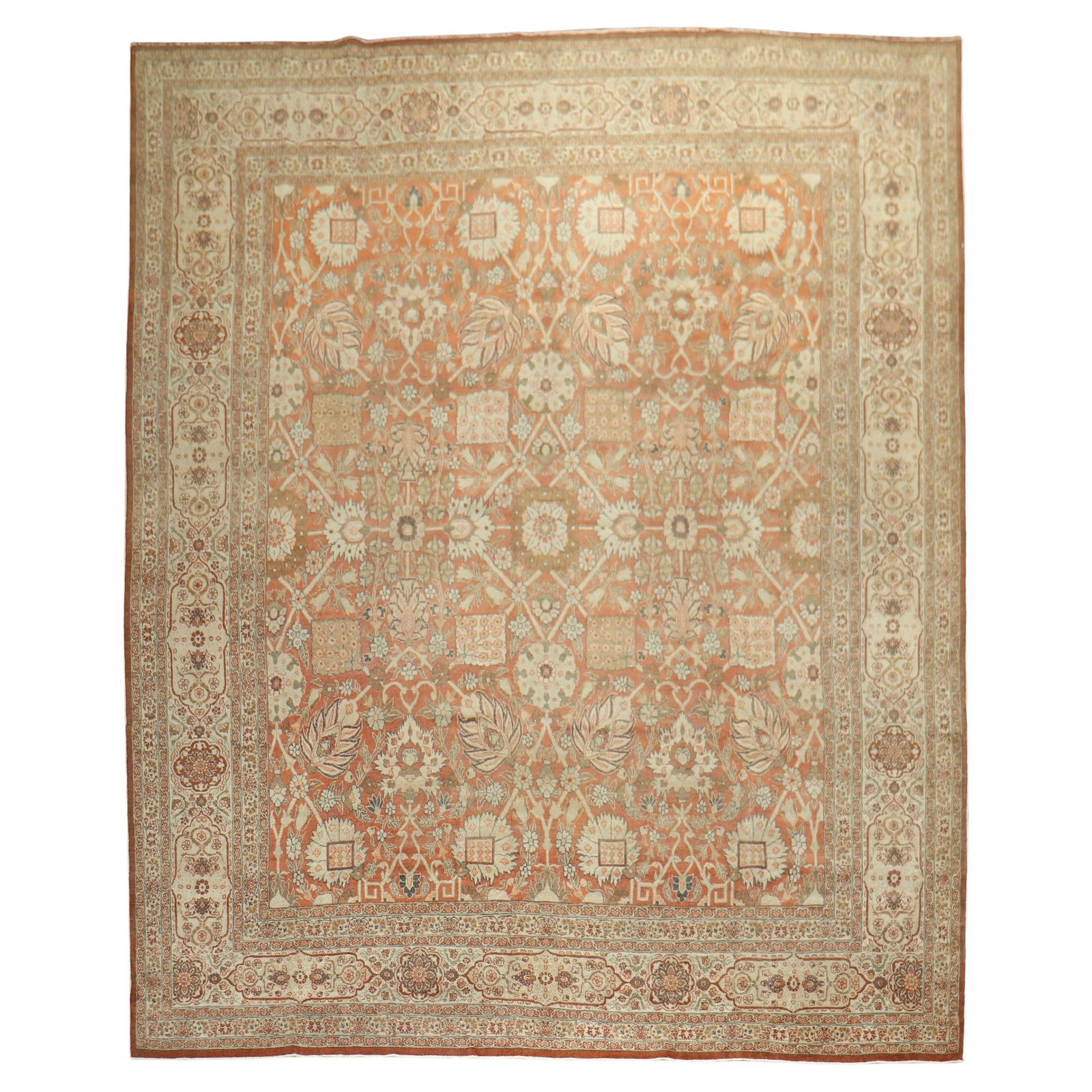 Zabihi Collection Early 20th Century Persian Tabriz Carpet 9'7 x 12'5: Zabihi Collection Early 20th Century Persian Tabriz Carpet 9'7 x 12'5 Experience the elegance of this Antique Persian Hadji Jali Li Tabriz Carpet, a stunning piece from the early 20th century. Hand-wo