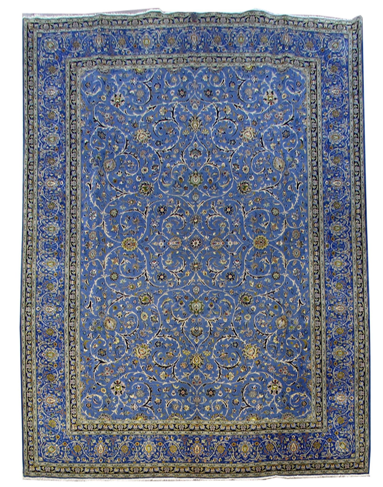 Sky Blue Handmade Persian Kashan Rug 9.11' x 13.5' Premium Wool (1 of 6)