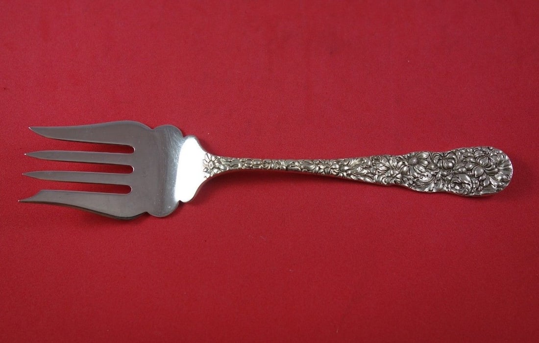 Stieff Chrysanthemum Sterling Silver 7.5 Inch Serving Fork (1 of 2)