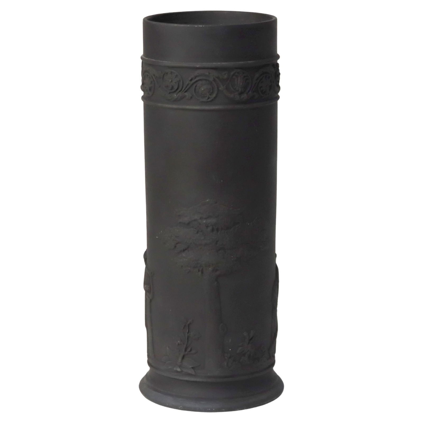 Antique Wedgwood Black Basalt Vase C1860 Classical Motifs 7.5" (1 of 7)