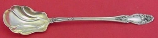 International Sterling Cloeta Gold Washed Serving Spoon 8 1/4" (1 of 2)