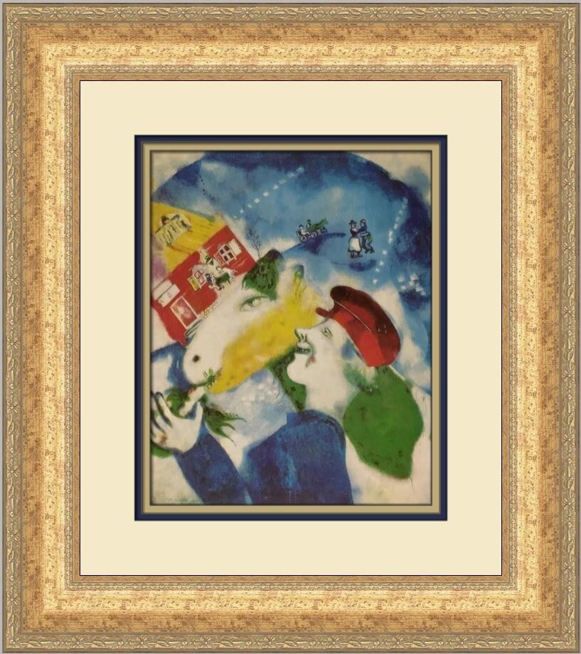 Marc Chagall Peasant Life Custom Framed Art Print 1984 (1 of 2)