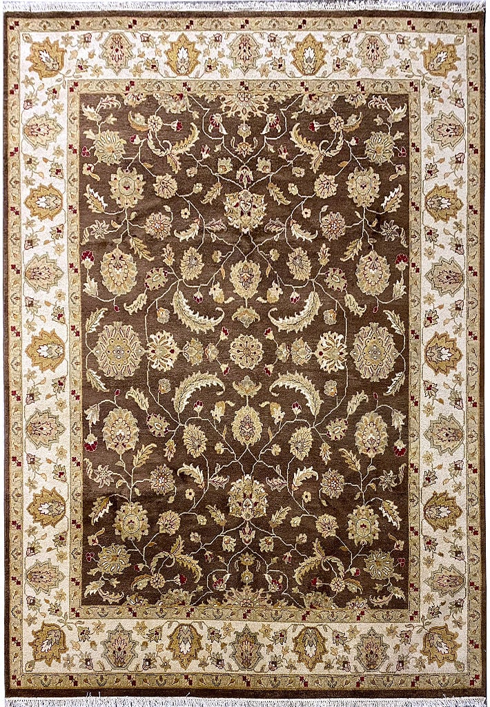 8' x 10' Hand-Knotted Quality Agra Rug in Brown: 8' x 10' Hand-Knotted Quality Agra Rug in Brown Free continental US Shipping The 8' x 10' Quality Agra Rug in Brown is a sophisticated addition to your home, showcasing traditional Agra patterns that