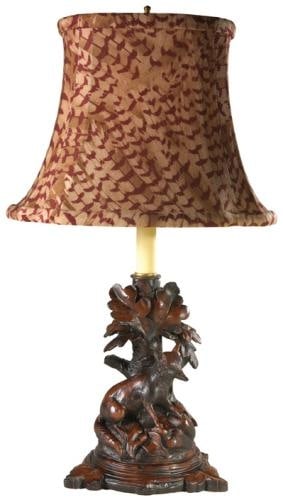 Lodge Style Fox Sculpture Table Lamp in Chocolate Tone (1 of 1)