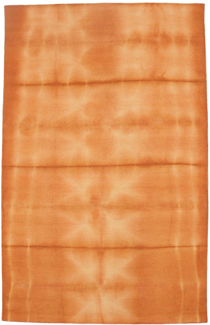 Solar Orange Hand-Tufted Modern Area Rug 5x8 ft Geometric Design (1 of 11)