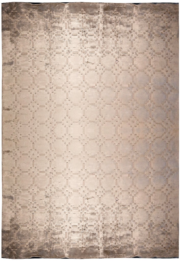 8.9 x 12 Gray Bamboo Silk Contemporary Area Rug Handmade (1 of 11)