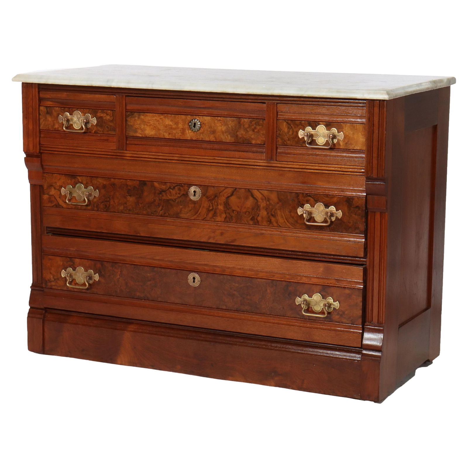 Antique Eastlake Walnut Dresser with Marble Top C1890 (1 of 10)