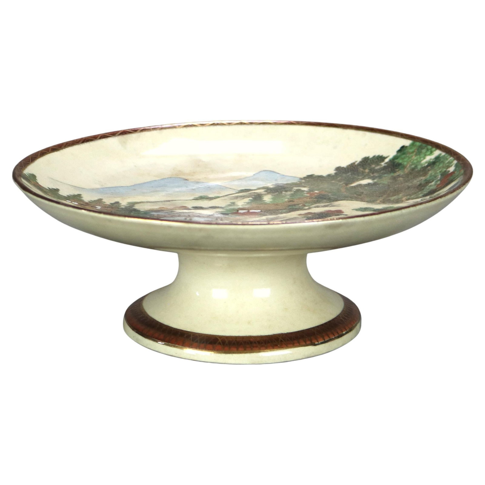 20th Century Japanese Porcelain Compote with Scenic Landscape (1 of 9)
