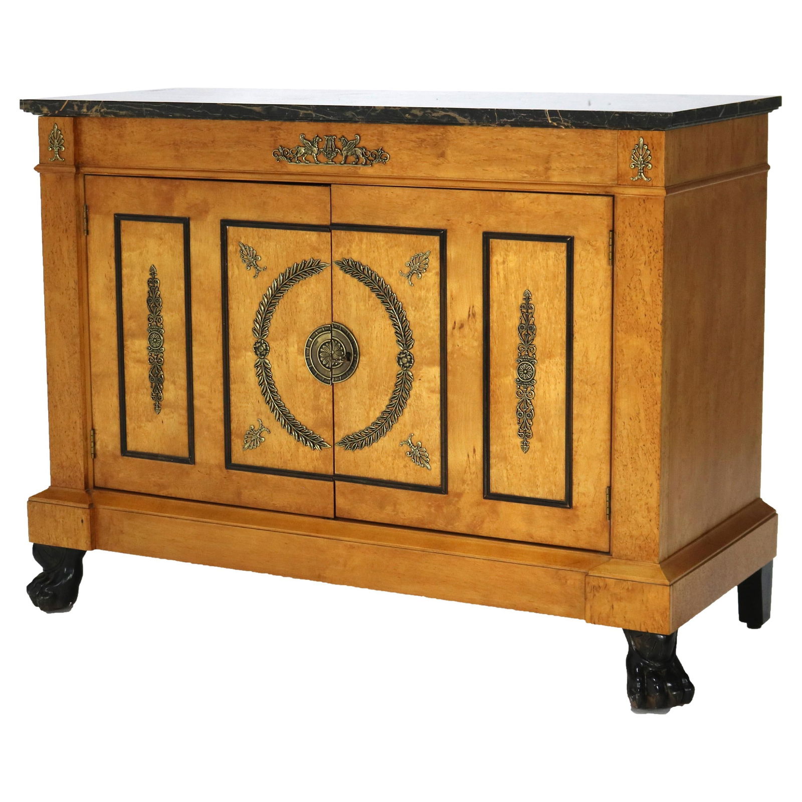 Henredon French Empire Satinwood Server with Marble Top and Ormolu 20thC (1 of 18)