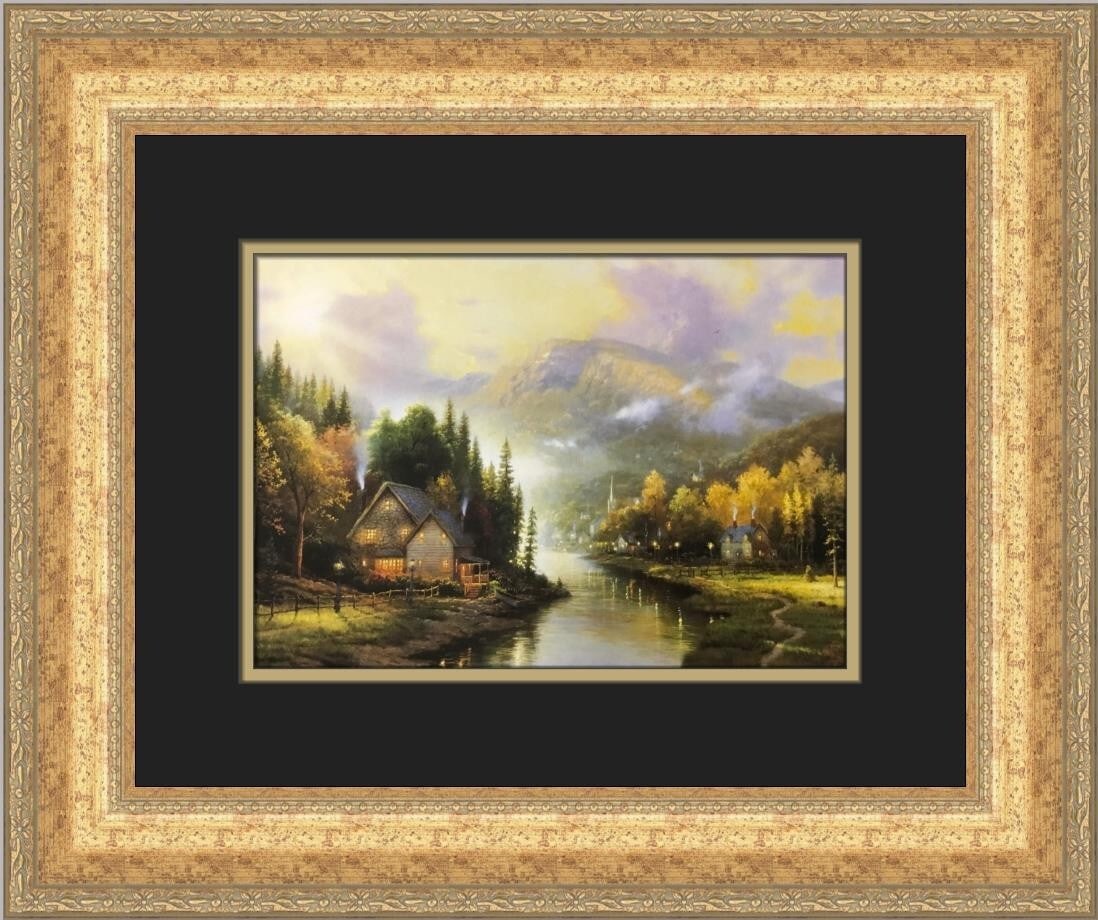 Thomas Kinkade Simpler Times I Custom Framed Art Print 16 x 19: Thomas Kinkade Simpler Times I Custom Framed Art Print 16 x 19 Experience the charm of "Simpler Times I" by Thomas Kinkade, a beautifully custom framed print that captures the essence of nostalgia.