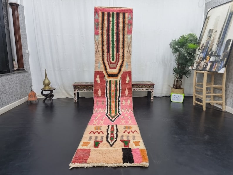 Authentic Moroccan Handmade Wool Runner Rug 2 x 10 Feet: Authentic Moroccan Handmade Wool Runner Rug 2 x 10 Feet Experience the charm of traditional craftsmanship with this Fabulous Handmade Wool Runner Rug. Expertly handwoven by skilled Berber women