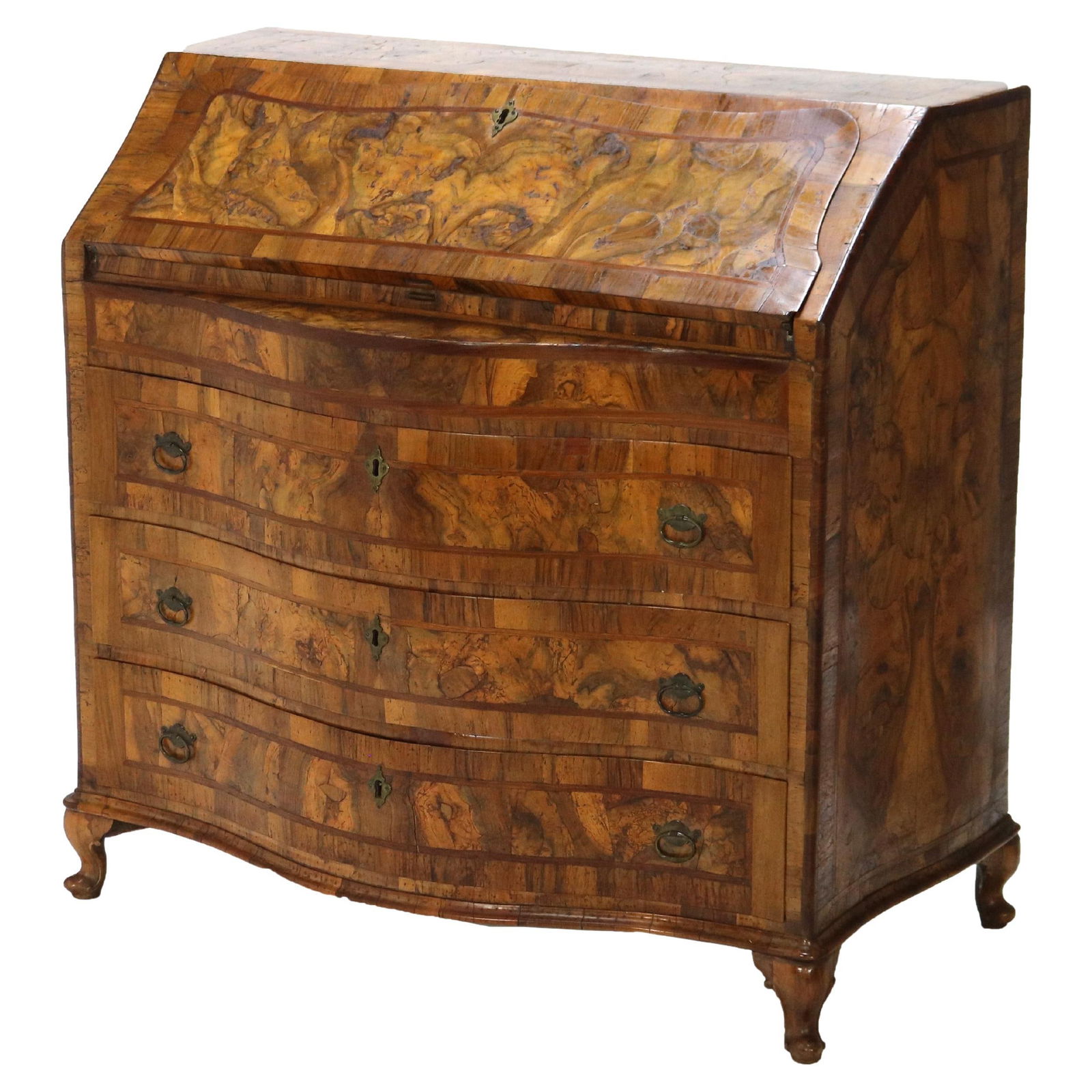 18th Century Italian Florence Olive Rosewood Burl Drop Front Desk c1770 (1 of 18)
