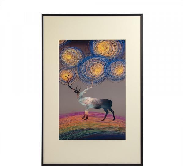 Zentique Rustic Linen Deer Wall Art 35.50 x 23.75 Inches (1 of 3)