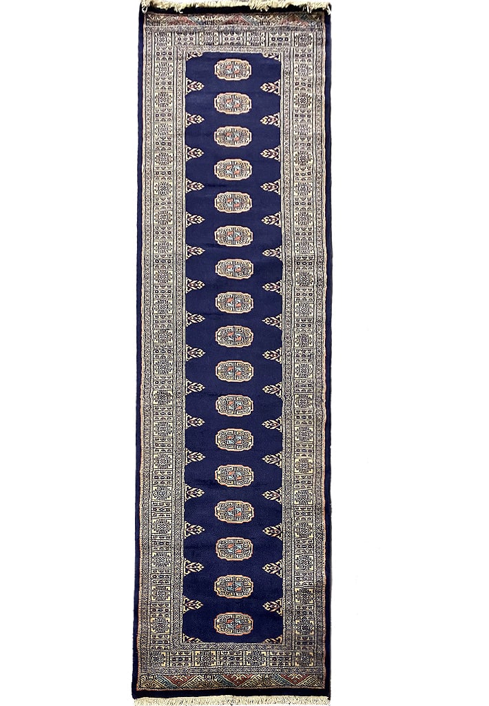 10 Feet Blue Bokhara Runner Premium Quality Rug (1 of 8)