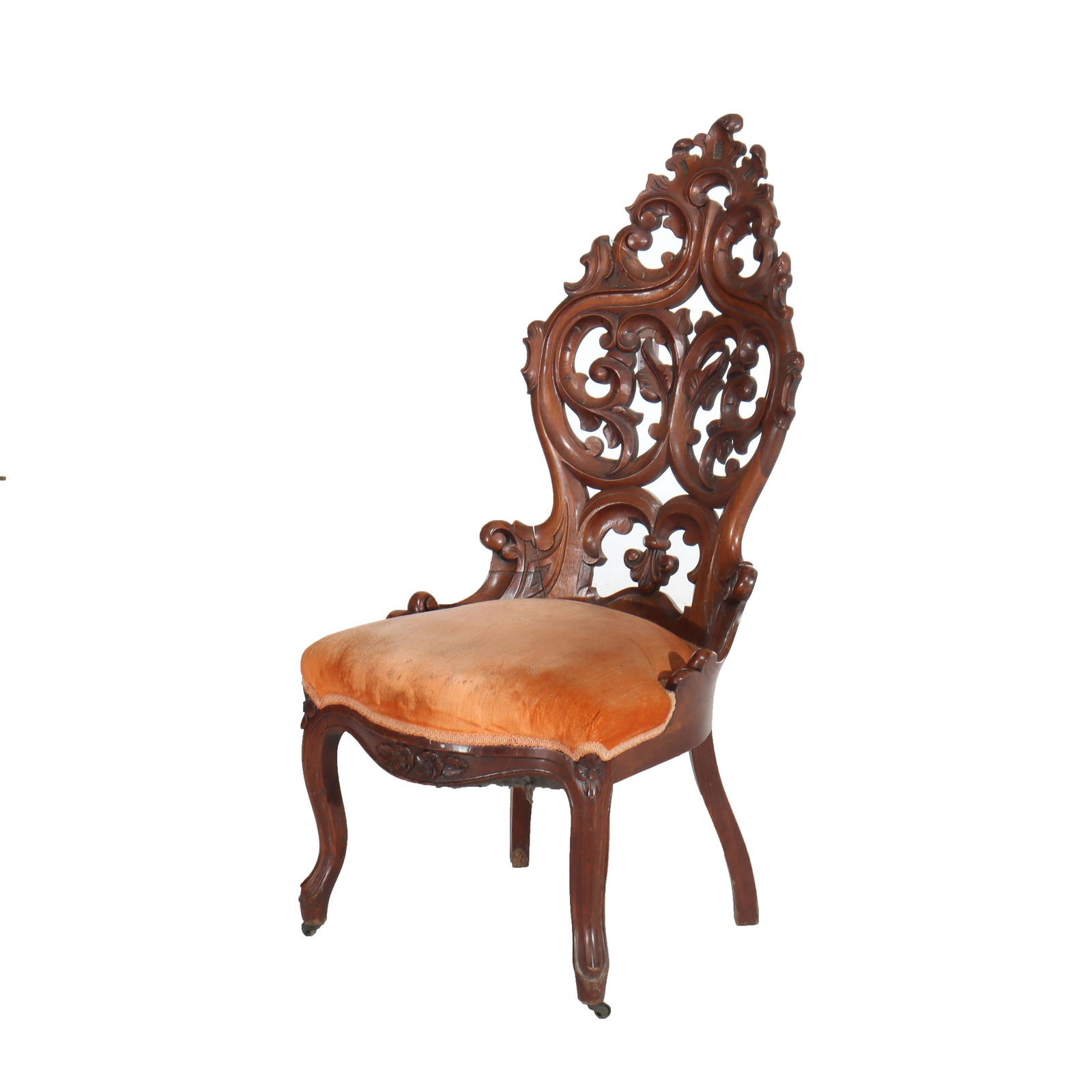 Antique c1890 Belter School Carved Walnut Boudoir Chair (1 of 7)