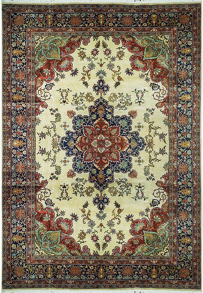 8x11.5 Beige Semi-Antique Persian Area Rug Hand-Knotted Iran (1 of 7)