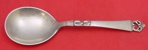 Frigast Danish Crown Sterling Silver Preserve Spoon 7.5 Inch Serving (1 of 2)