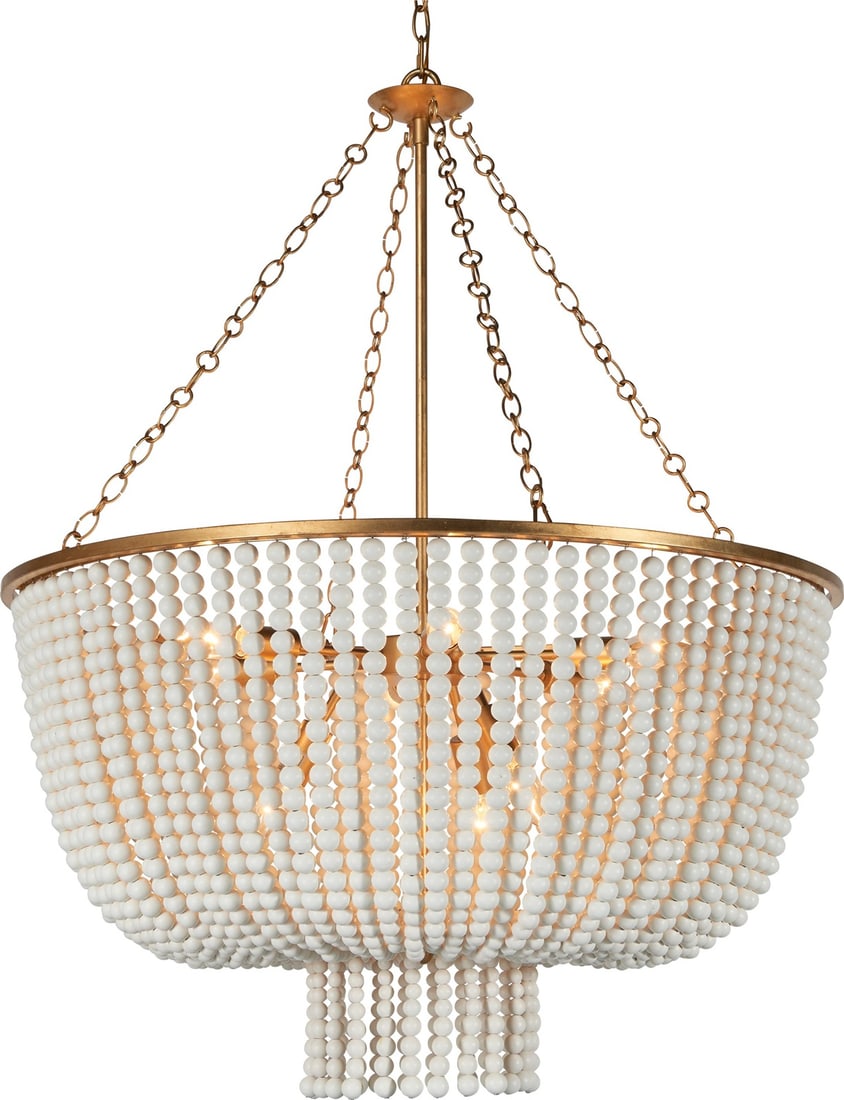 Terracotta Campana Chandelier Gold Leaf 9 Bulbs Rustic Style (1 of 2)