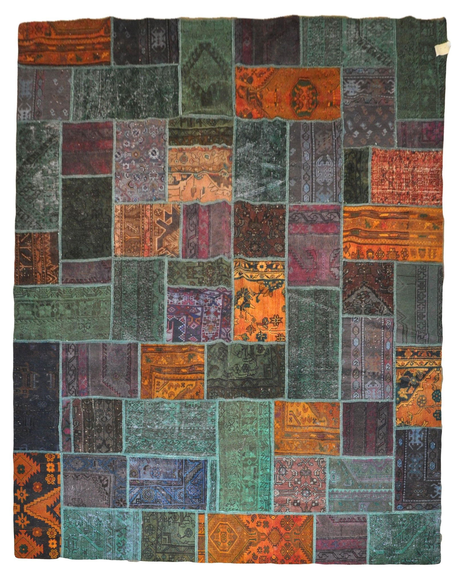 8 x 9.10 Vintage Persian Patchwork Rug Handmade Wool Multi-Colors (1 of 6)