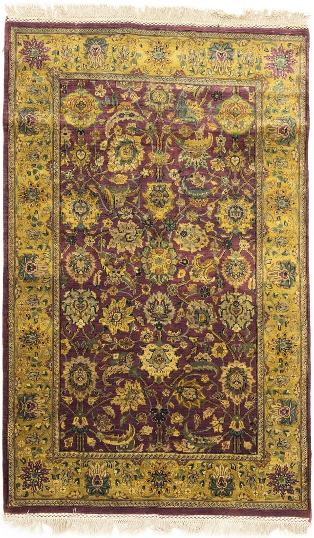 Handmade Floral Oriental Wool Rug 4'0 x 6'2 Traditional Decor (1 of 15)