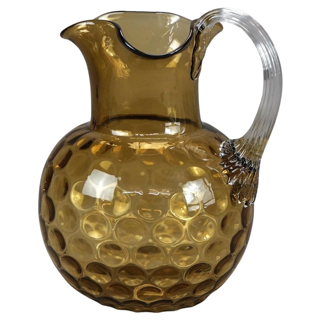 Antique Mount Washington Amberina Coinspot Glass Pitcher C1900 (1 of 6)