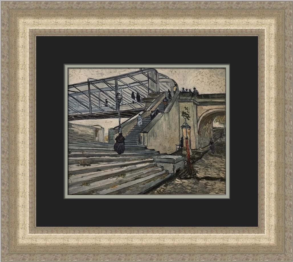 Vincent Van Gogh The Trinquetaille Bridge Custom Framed Print 17x19 (1 of 2)