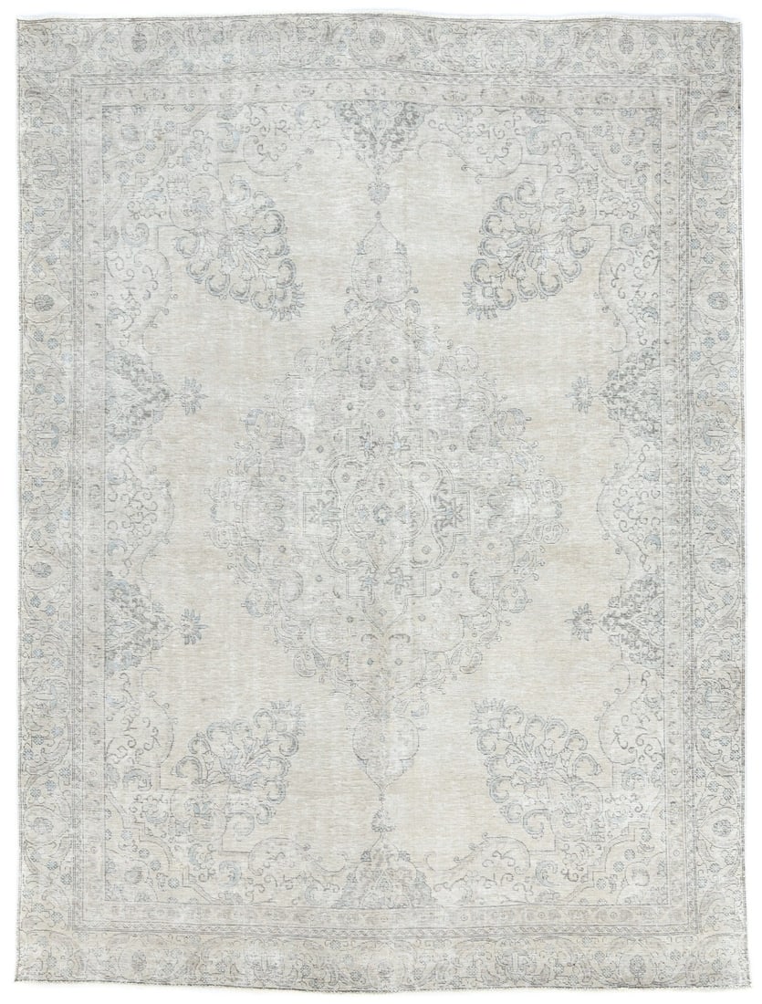 Vintage Hand-Knotted Floral Area Rug 8'9 x 11'4 Wool Farmhouse Decor (1 of 12)