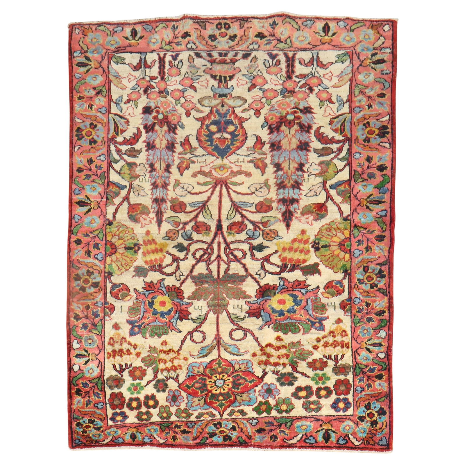 Vintage Turkish Agra Carpet Hand-Knotted Wool 50x69 Inches (1 of 10)