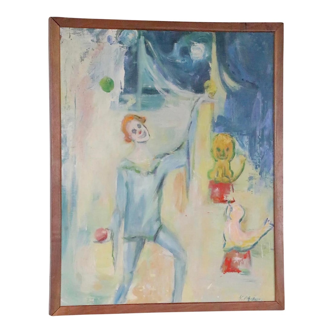 Vintage Acrylic Artwork Inspired by Marc Chagall 21 x 25 in (1 of 10)