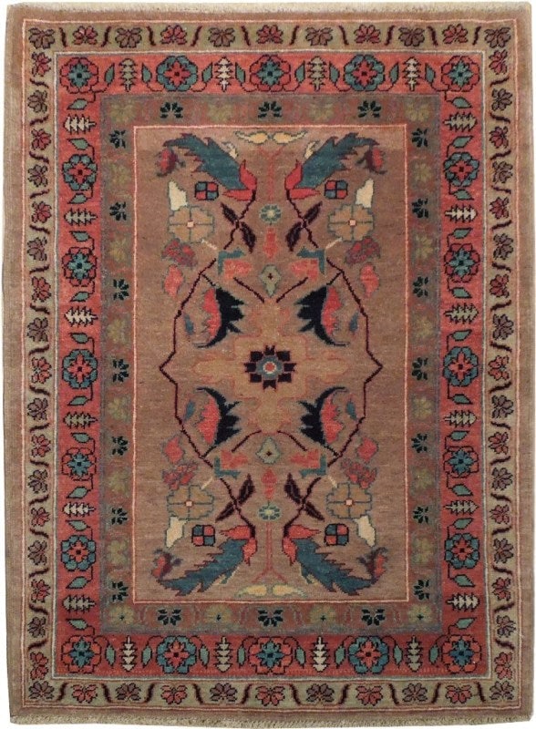 3' x 4' Hand-knotted Pastel Brown Traditional Agra Area Rug (1 of 6)