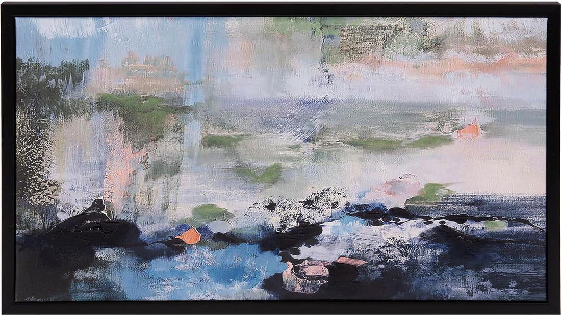 Howard Elliott Hand-Finished Hudson River Green Valley Canvas Artwork: Howard Elliott Hand-Finished Hudson River Green Valley Canvas Artwork Discover the beauty of nature with this Hand-Finished Multi-Blue Green Valley Canvas Artwork. This stunning piece showcases a vibr