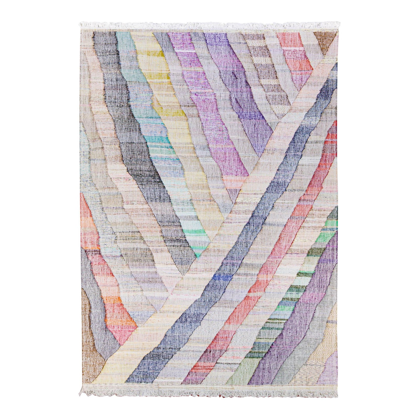 Vintage Turkish Kilim Wool Rug 9'2 x 13'6 Geometric Multicolor Design (1 of 10)