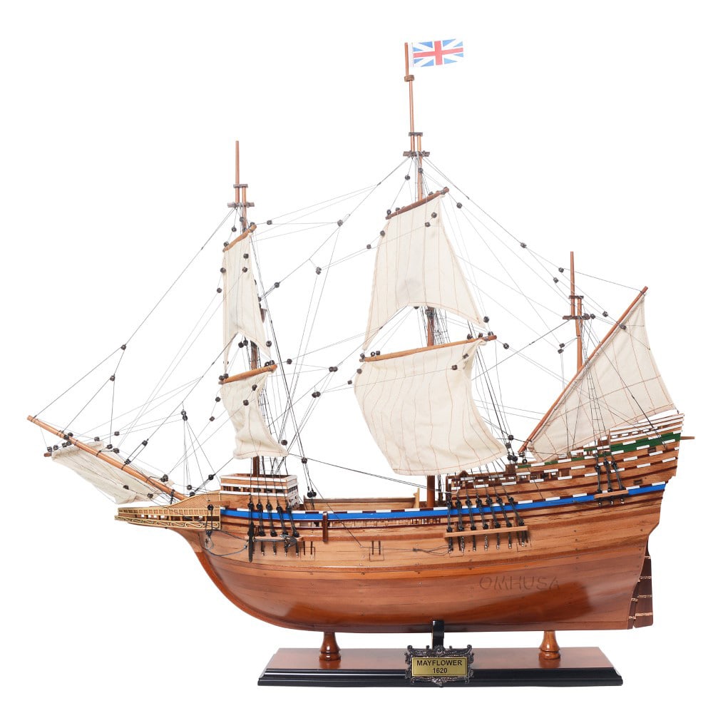 Handmade 30 Inch Mayflower Wooden Ship Model Nautical Decor (1 of 18)