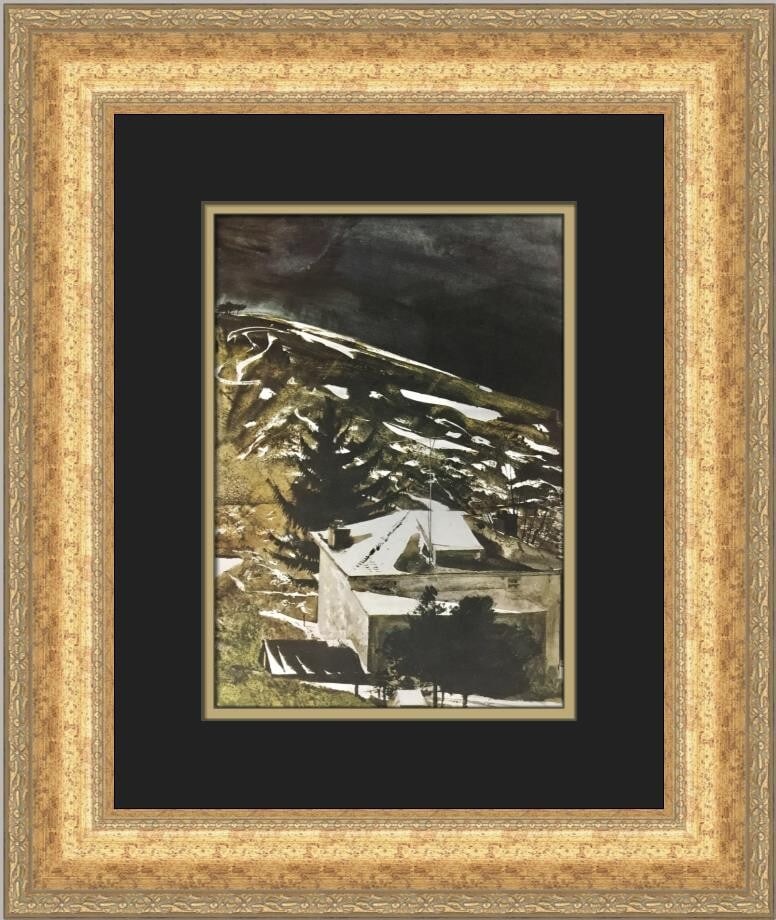 Andrew Wyeth Wolf Moon 1980 Custom Framed Art Print (1 of 2)